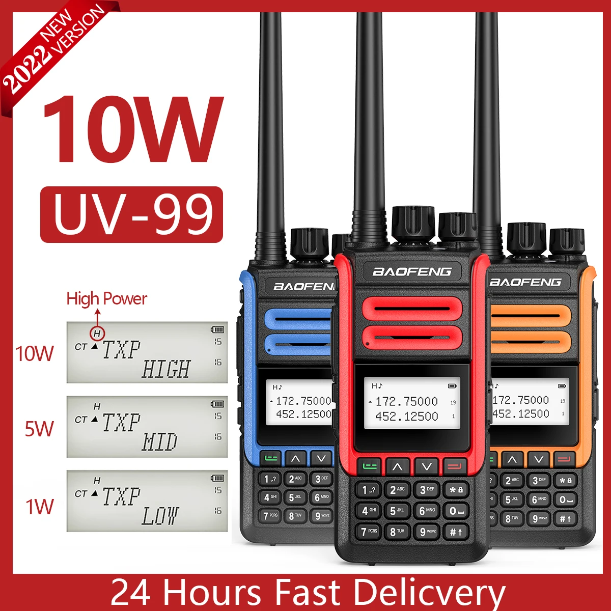 Портативная рация Baofeng 10 Вт UV-99 UV-5R UV-9R UV-10R PLUS | Мобильные телефоны и аксессуары
