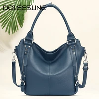 doleesune female shoulder bag 100 genuine leather fashion hobo handbag ladies top handle bag and crossbody tote bags women bag