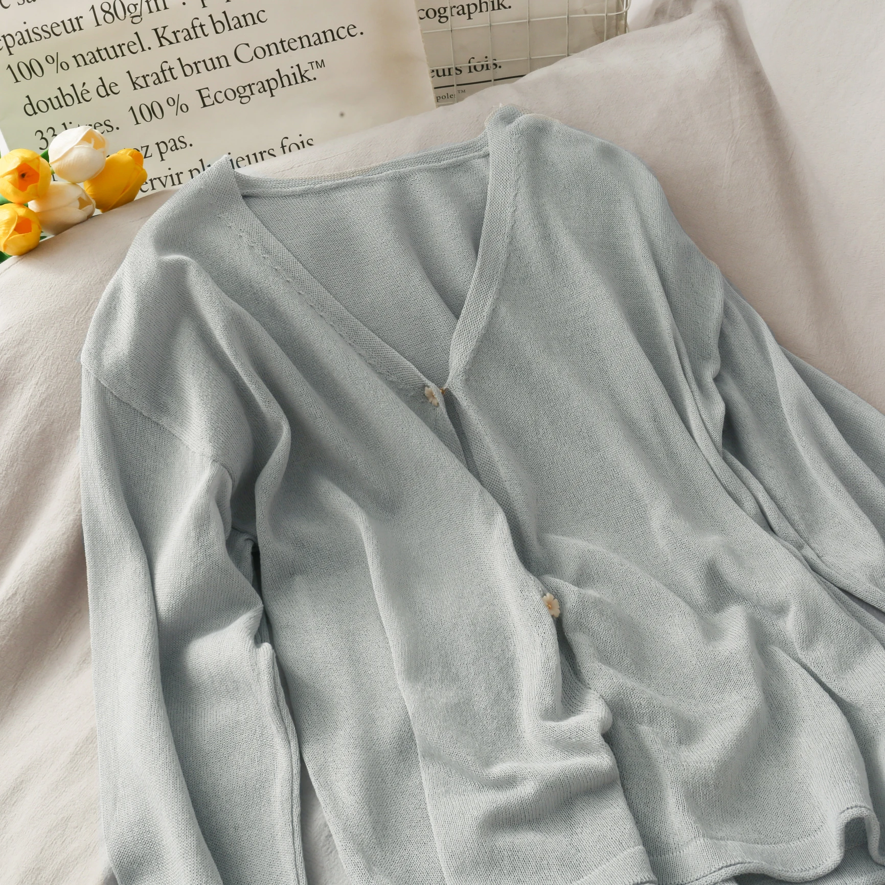 

Women Fashion Slim Bodycon Knitted Thin Solid Buttons Blouse Lady Sweet Casual Outdoor Top Girls Elegant Daily Basic Shirt