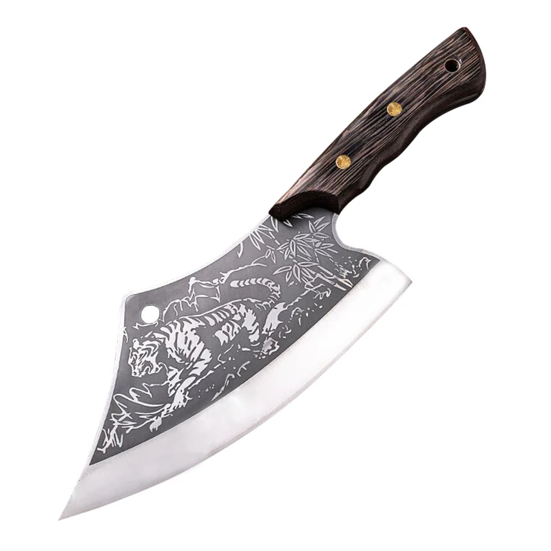 

EVERRICH Chopping knife Sharp household kitchen knife tiger grain stainless steel chopping chicken and duck chopping knife