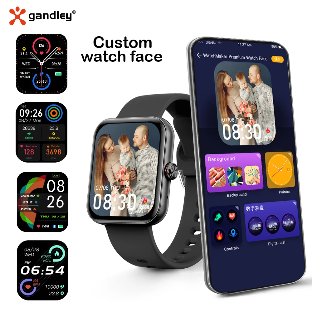 Смарт-часы GandlEy F6 для мужчин и женщин спортивные с Bluetooth вызовом 2020 кислородом в