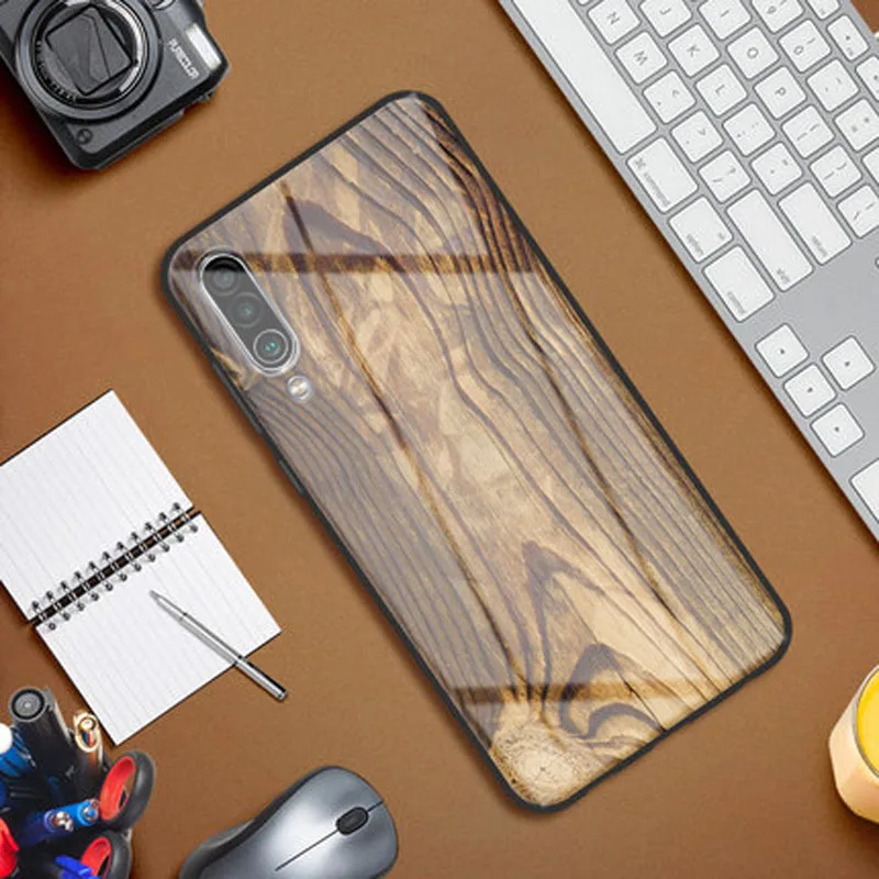 Meizu16X S Чехол из закаленного стекла деревянный камень с рисунком чехол для