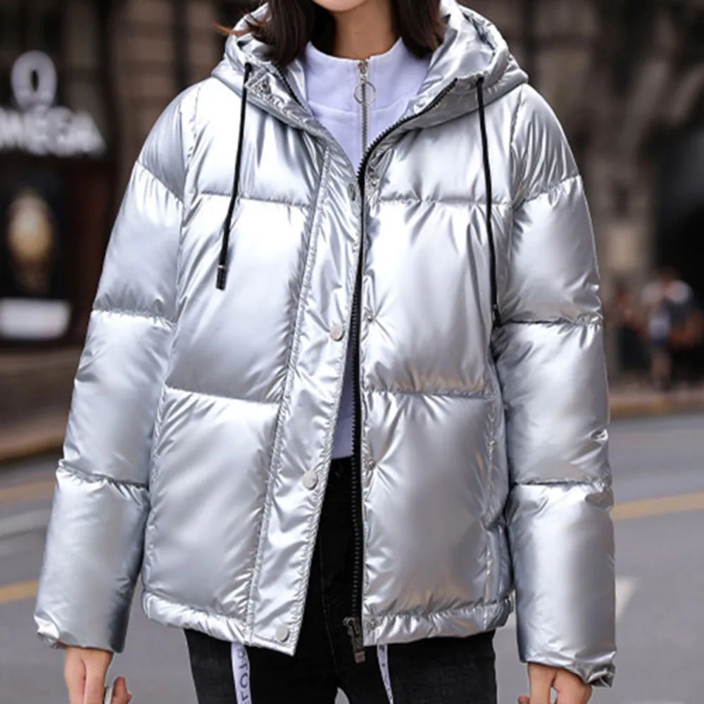 Зимняя Светоотражающая куртка женские парки куртки с капюшоном 2019 розовое