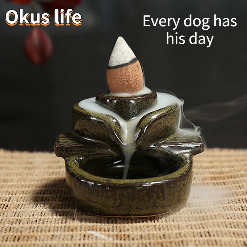 

New Ceramic Back Flow Incense Burner Ornament Mini Incense Burner Watch Back Flow Incense Burner Sandalwood Agarwood Stove