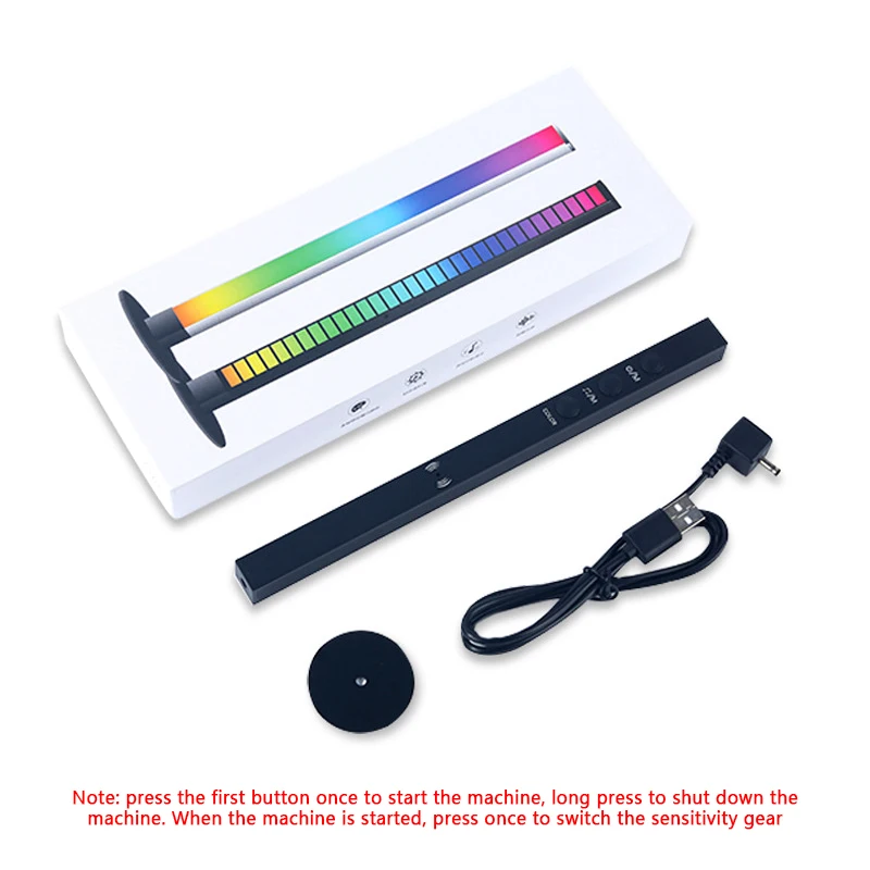 

RGB Colorful LED Strip Light Sound Control Pickup Rhythm Light Music Atmosphere Light Tube USB Car Home Decoration Ambient Light