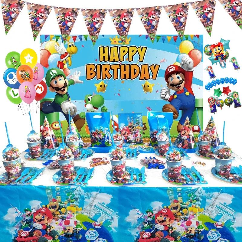 С изображением персонажа мультфильма Супер Марио тема ребенок день рождения
