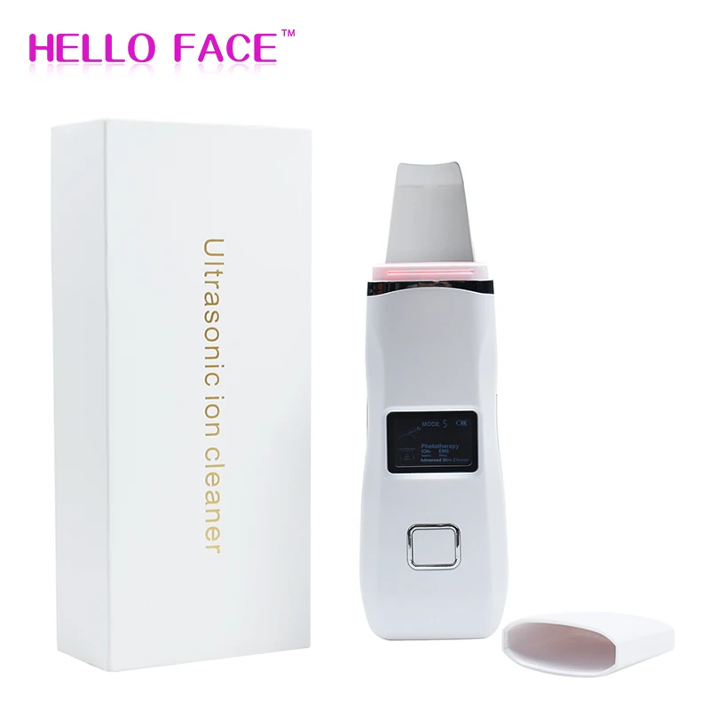 Ультразвуковой ионный скребок для кожи аппарат очищения лица шпатель очиститель