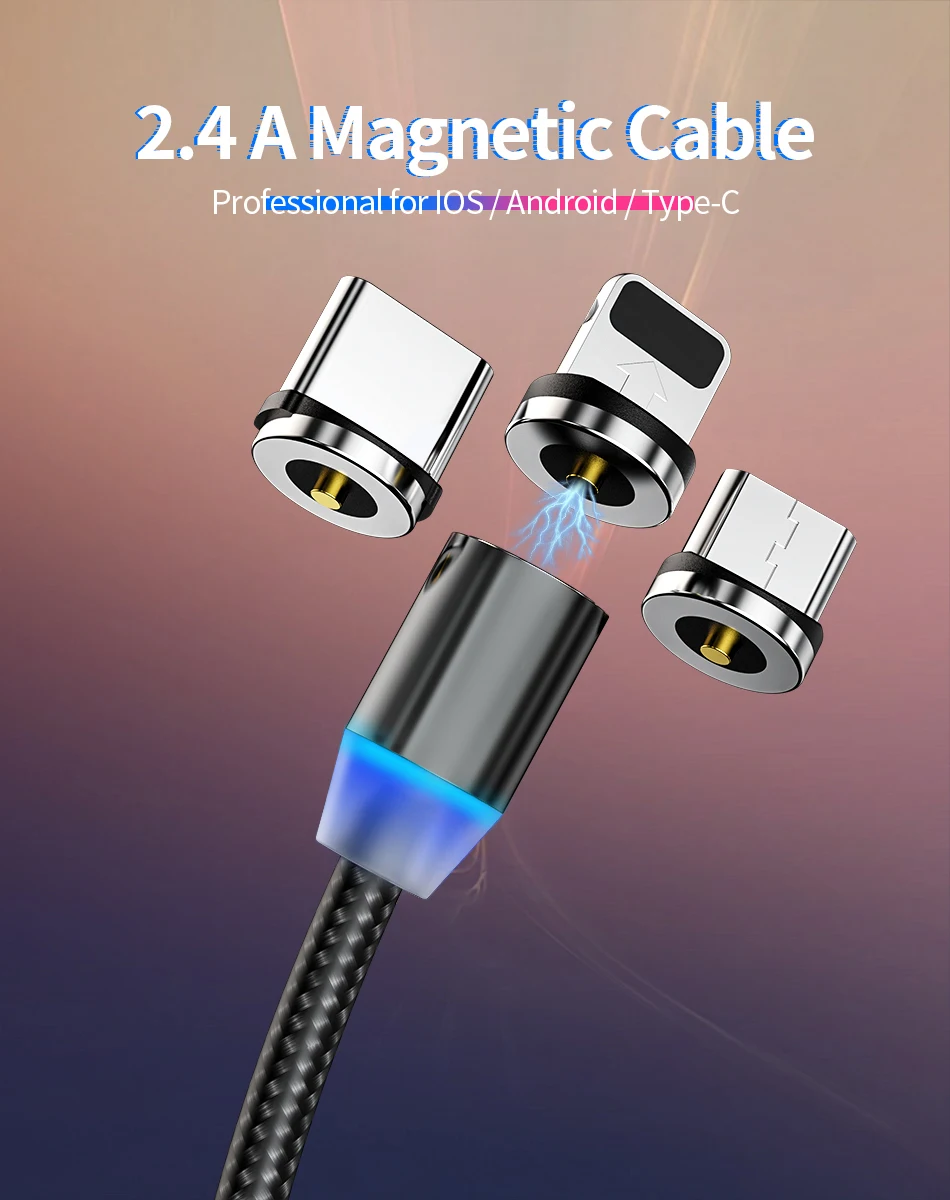 Олаф 2 м Магнитный Micro USB кабель для iPhone samsung Android мобильный телефон Быстрая зарядка usb type C кабель магнит зарядное устройство провод шнур