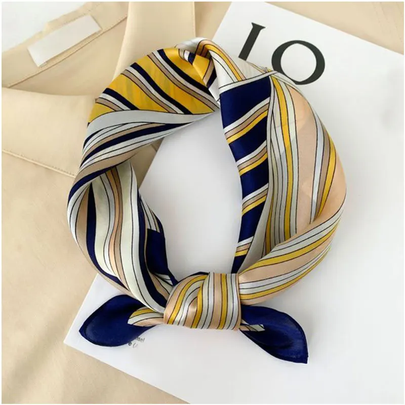 

Fashion 100% Silk Satin Scarf Women Handkerchief Printed Bag Scarfs Female Square Head Bandana Small Neck Scarves For Ladies