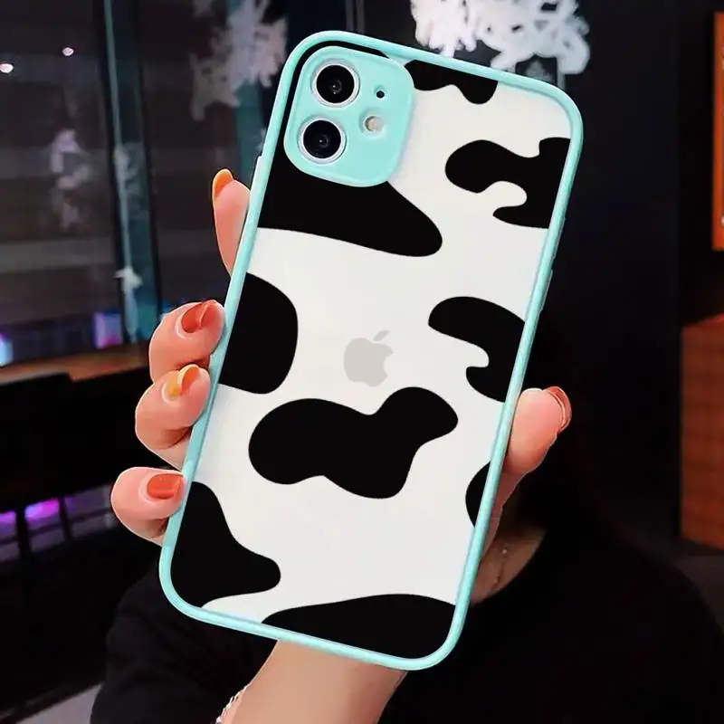 

cow Phone Case Matte For iPhone 12 Mini 11 Pro XR XS Max 7 8 Plus X Hard PC Back Cover