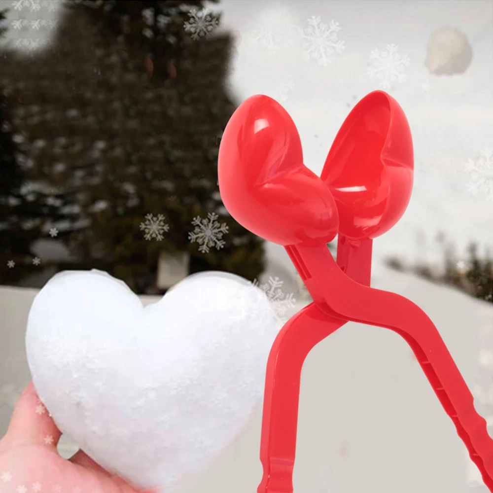 

Heart Snowball Maker Winter Plastic Snowball Maker Clip Kids Outdoor Sand Snow Ball Mold Toys Fight Clip Toy Fight Clip Toys
