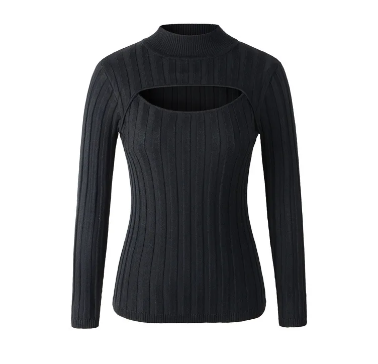 Женский трикотажный свитер с воротником-хомутом в стиле Харадзюку | Женская