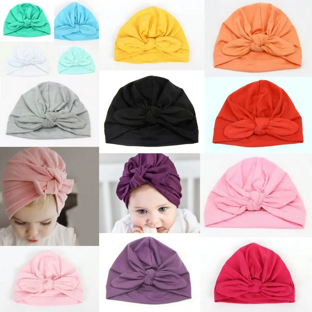 Шапочка тюрбан детская для девочек Эластичные крышки 8 видов | Детская одежда и