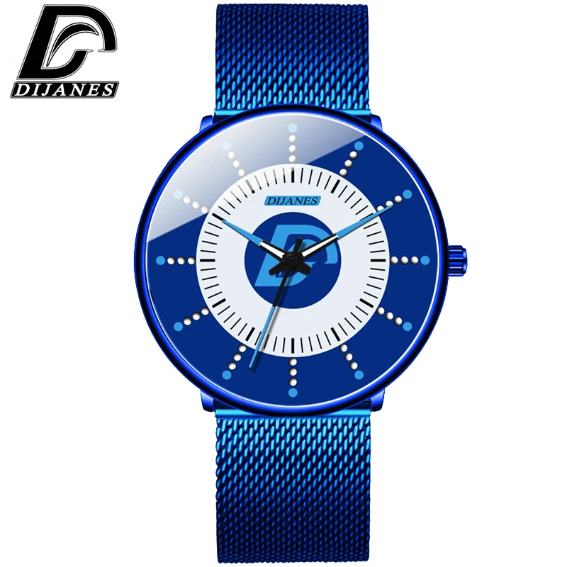 

DIJANES 2020 Mens Minimalist Watches Ultra Thin Mesh Belt Watch Luxury Men Watch Business Casual Quartz Wristwatch Reloj Hombre