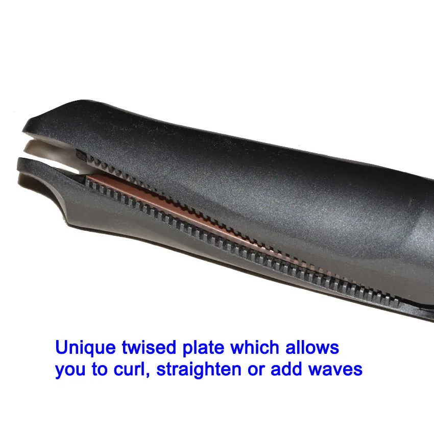 Щипцы для завивки и выпрямления волос 2 в 1 плойка с витой пластиной керамическая