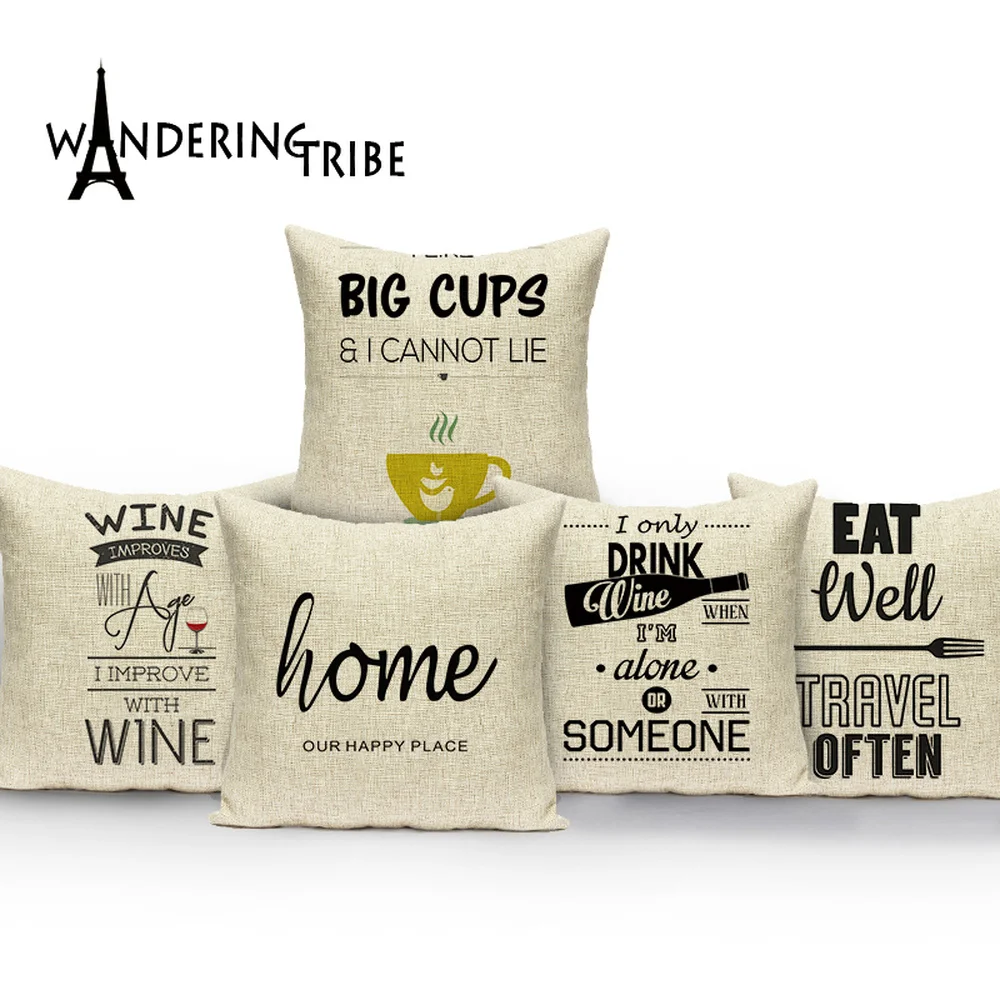 

Наволочка в виде английского алфавита, цветная наволочка для комнаты, наволочка для дивана, Домашней детской комнаты, с буквами и чашкой