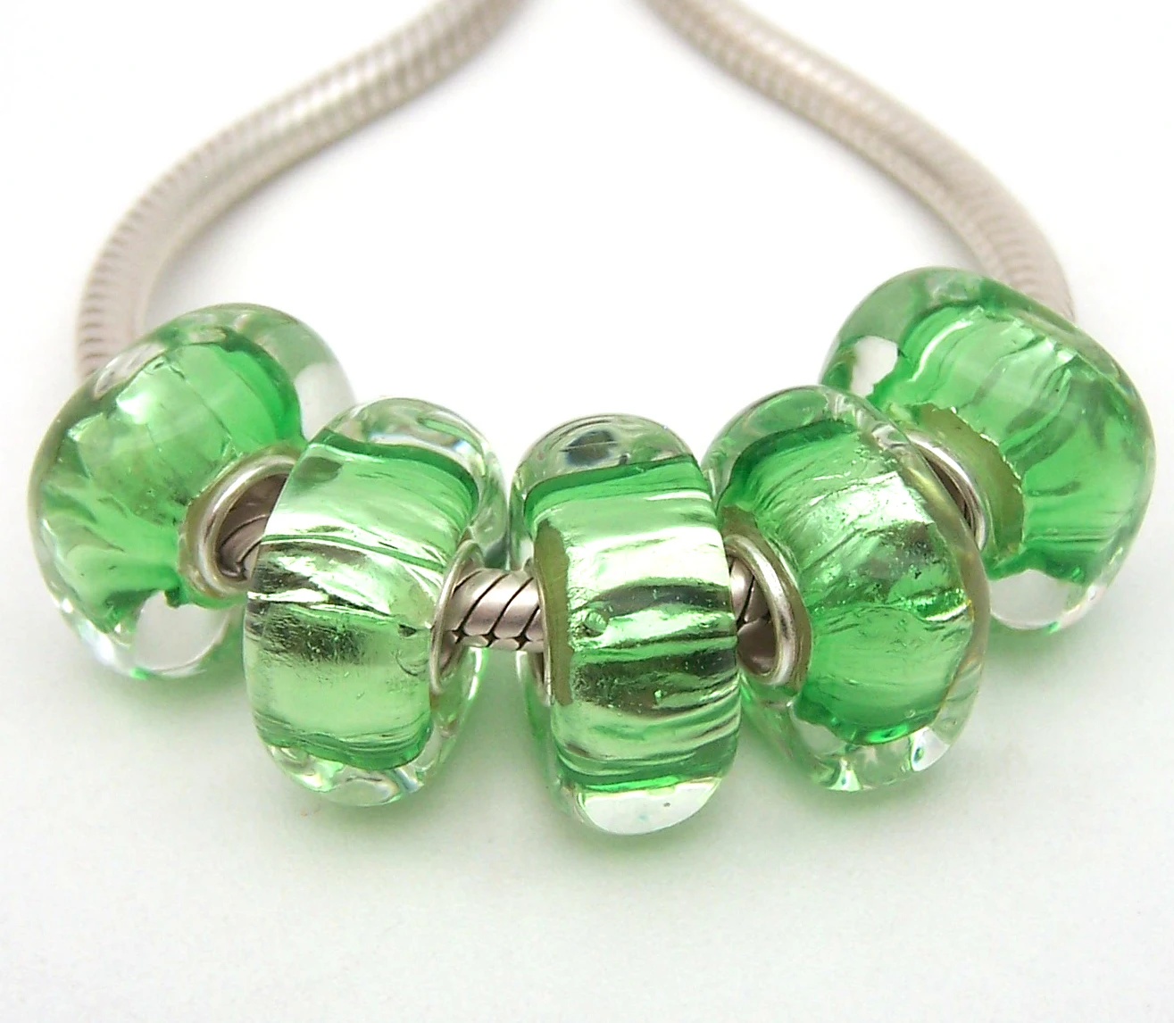 

JGWG1990 5X 100% подлинность S925 бусины из стерлингового серебра муранские стеклянные бусины подходят для европейских шармов браслет diy Ювелирные ...