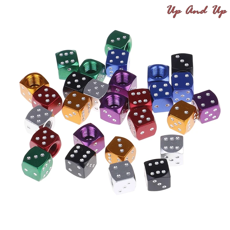 

4pcs / Lot Universal Dice Tire Tyre Car Auto Truck Valve Stem Cover Caps Wheel Rims