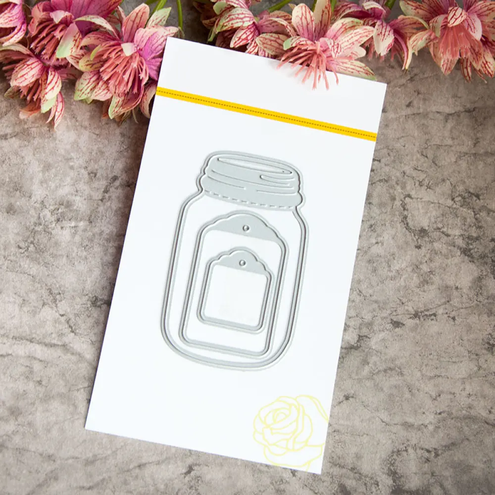 DIY Wishing Bottle Metal Cutting Die Stencils Label Template Scrapbooking for Album Photo Embossing Folder Paper Cards | Дом и сад