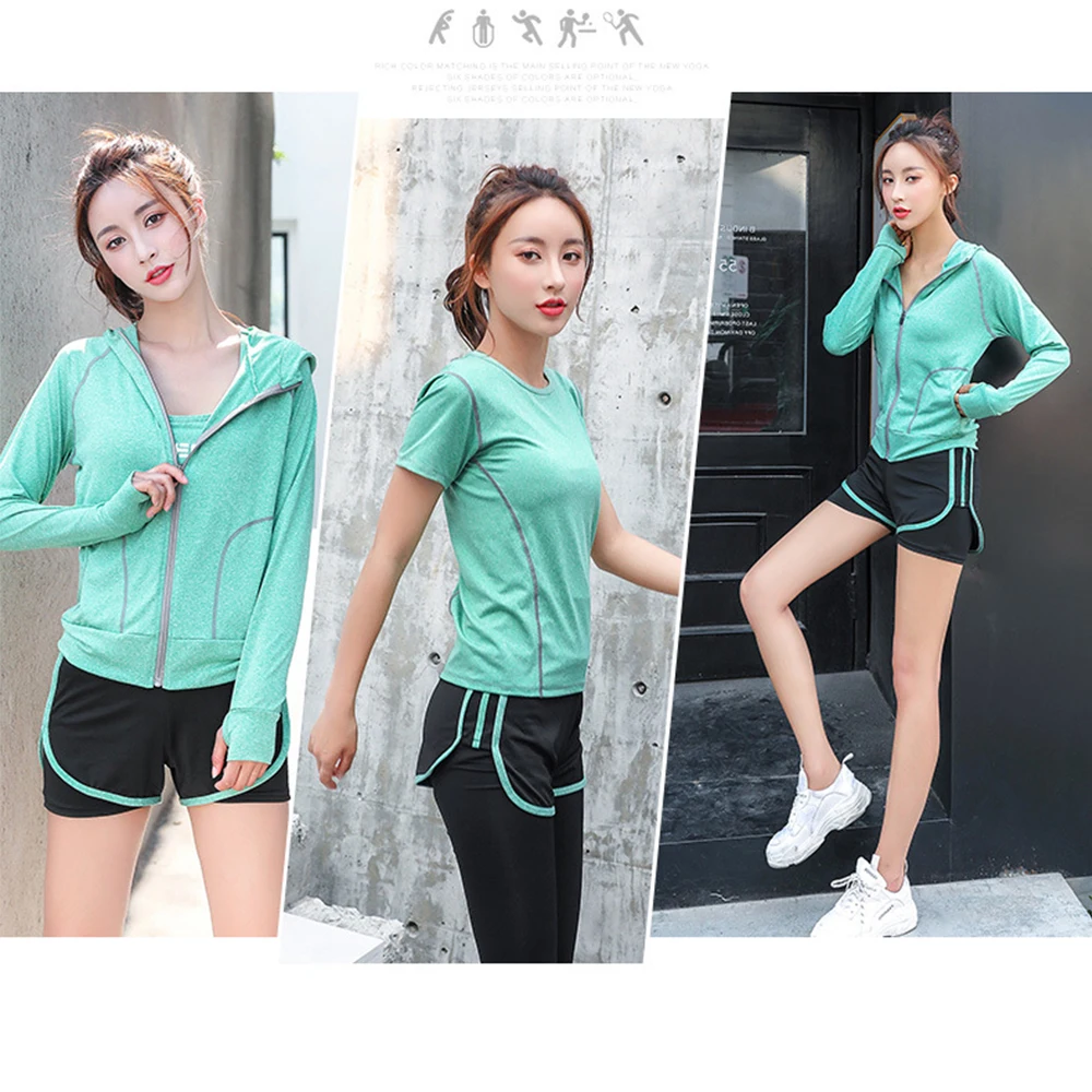 Женские Бесшовные штаны с высокой талией пальто капюшоном футболка бюстгальтер