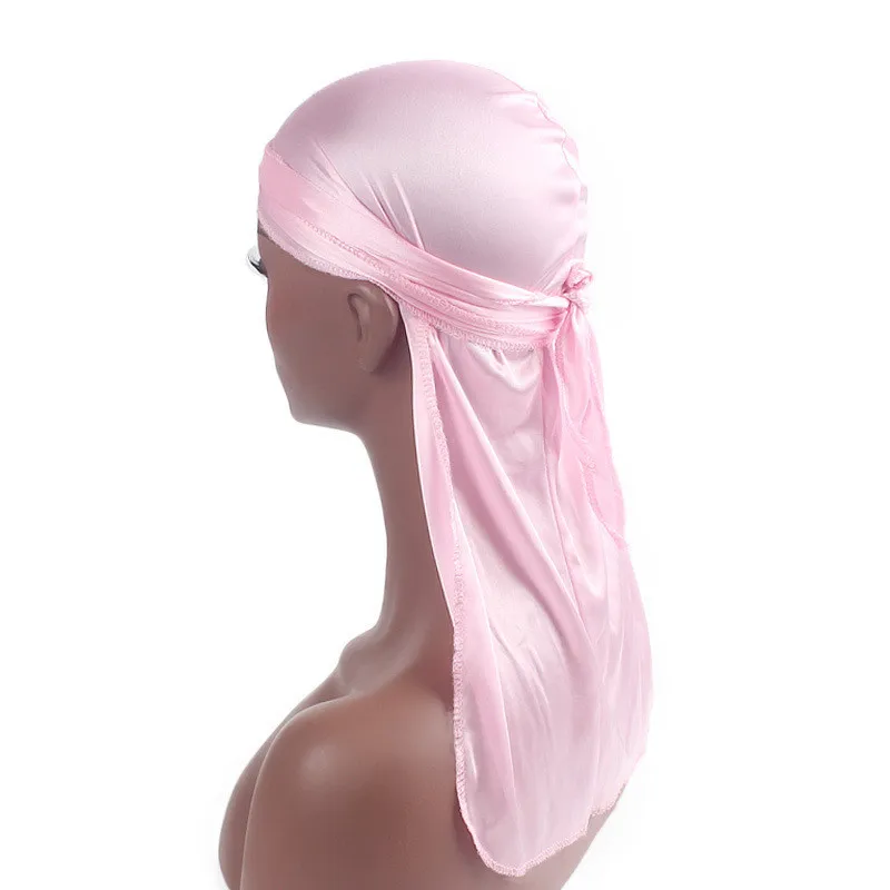 Fashion Silk Sejardin Colorful Military Camouflage Waves Long Tail Caps Bandana Turban Silky Durag Headwraps for Men and Women |