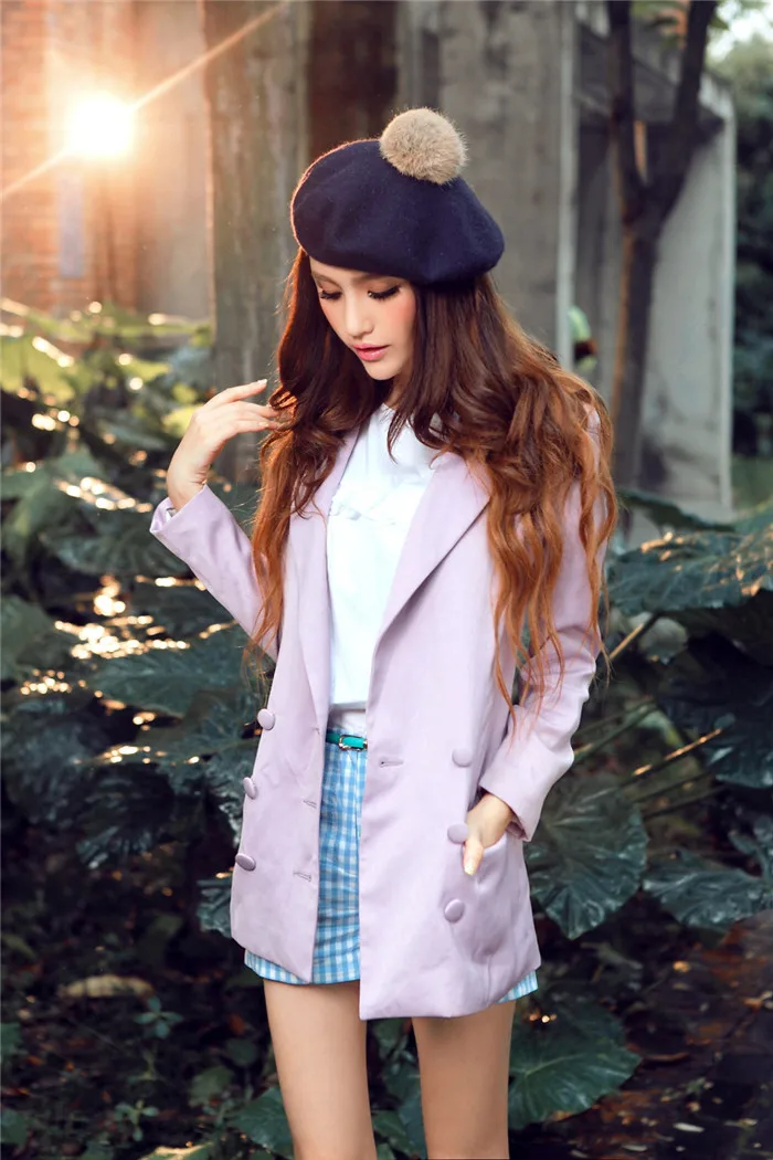 Осенние детские дамские фетровые береты из фетра с помпоном |