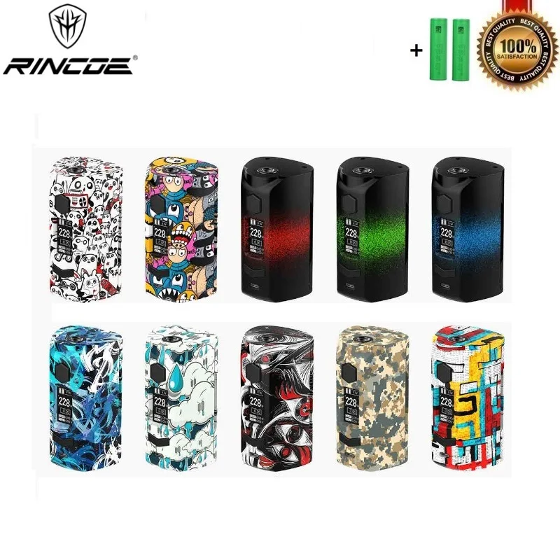 Оригинальный Rincoe Manto S Mesh 228 Вт Vape Box Mod Fit 6 мл Metis смесительный резервуар питание от