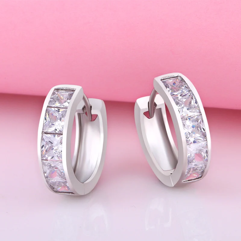 Женские серебряные серьги OCESRIO модные вечерние с крестом и камнями из