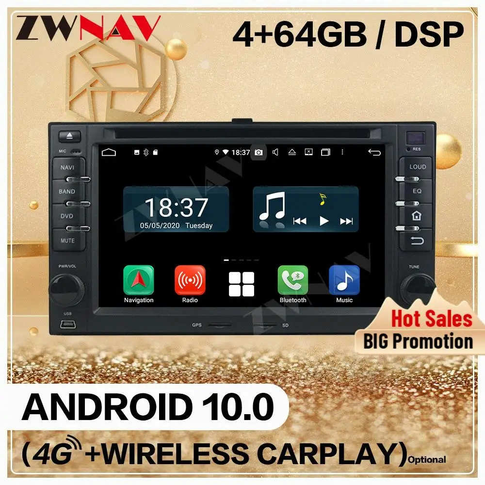 Мультимедийный плеер 128 ГГц 2 Din для KIA CERATO SPORTAGE CARENS OPTIM Android 10 0 экран аудио радио GPS