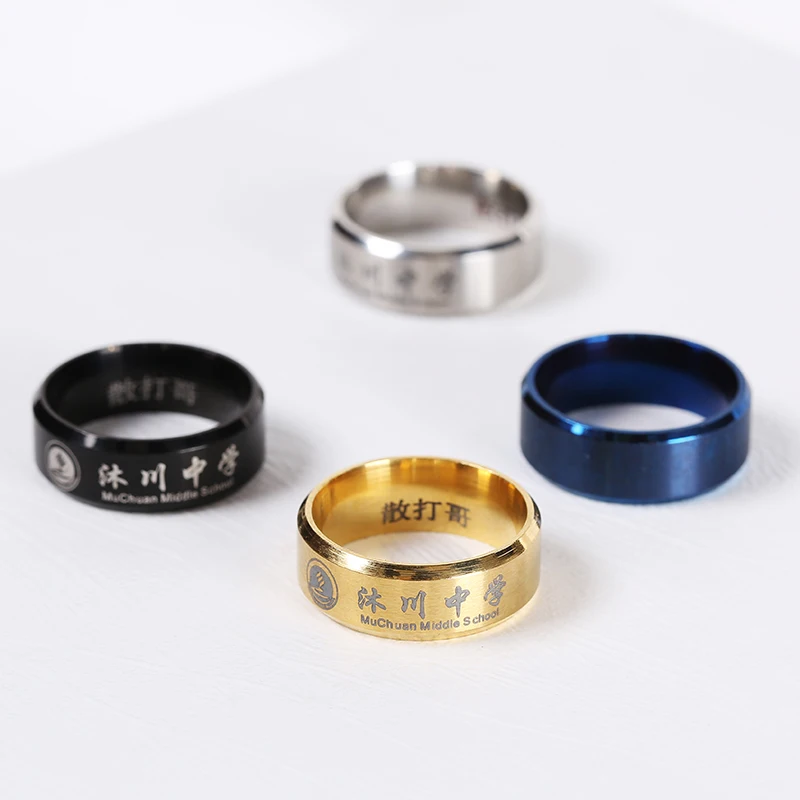 Индивидуальное кольцо с именем для мужчин и женщин значок из нержавеющей стали