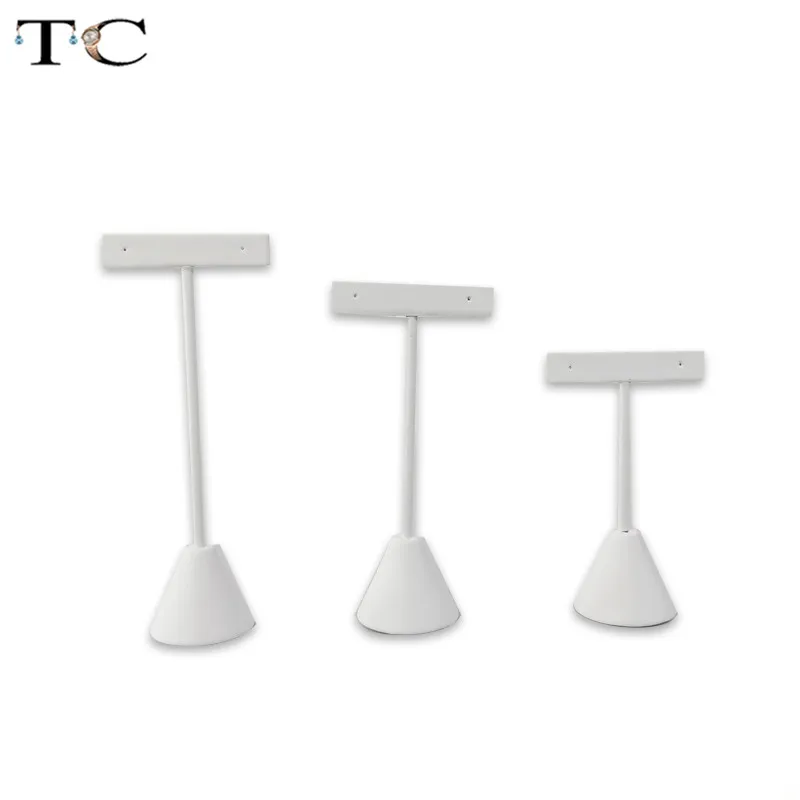 Высокое качество белый искусственная кожа (ПУ) серьги стойка с ювелирными