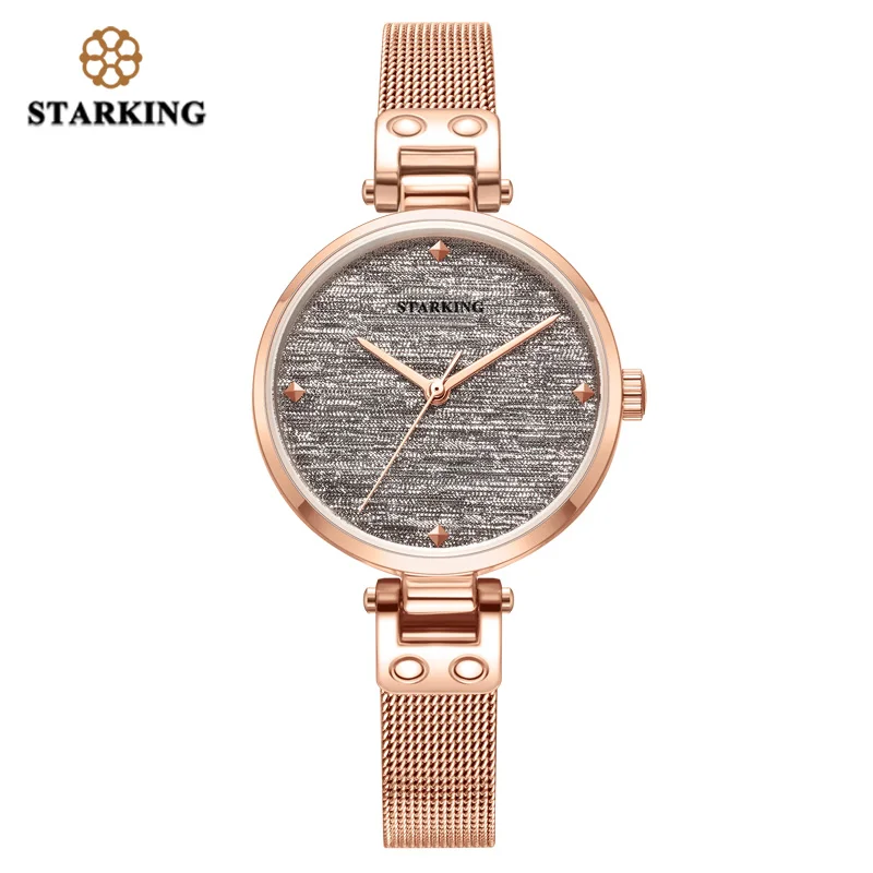 golden wristwatch STARKING новые повседневные женские романтические звездное небо наручные часы кварцевые часы подарок сапфировое стекло 30 мм ультратонкие женские часы - Цвет: golden wristwatch