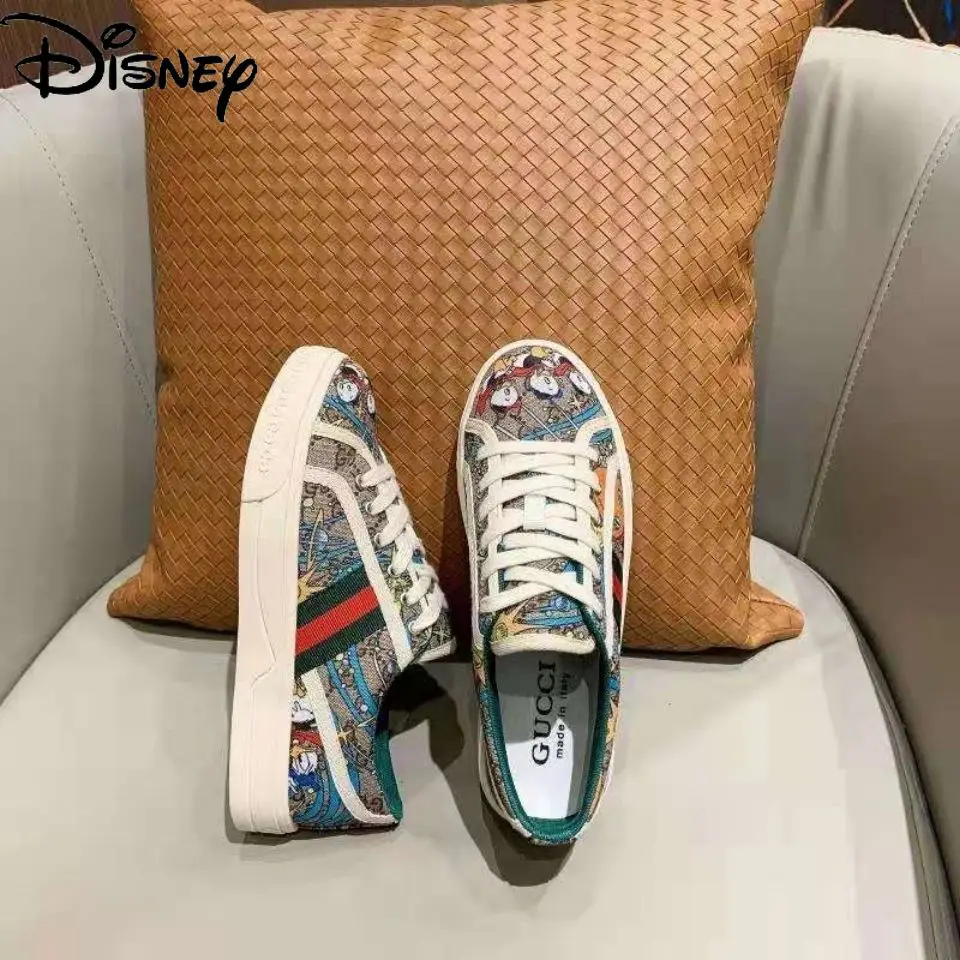

Disney Donald Duck Ladies Non-slip Canvas Shoes Fashion Simple Cartoon Lace Casual Breathable Sneakers