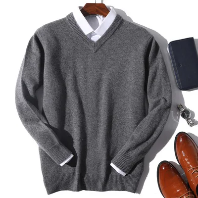Пуловер и свитер для мужчин теплый джемпер из кашемира хлопка осени зимы мужские