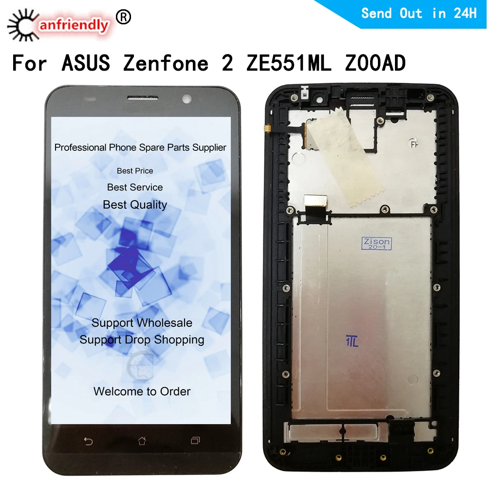 

For ASUS Zenfone 2 ZE551ML Z00AD 5.5" LCD Display Touch Screen Digitizer with frame Assembly Replacement Glass Panel For ze551ml