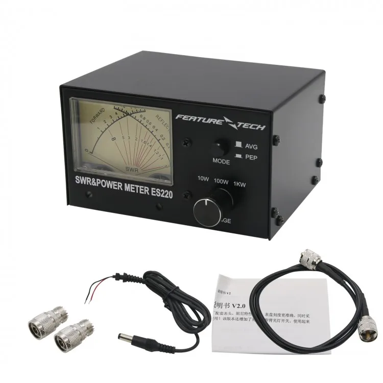 

ES220 V2 1000 Вт VHF/UHF двухдиапазонный 140-480 МГц SWR измеритель мощности