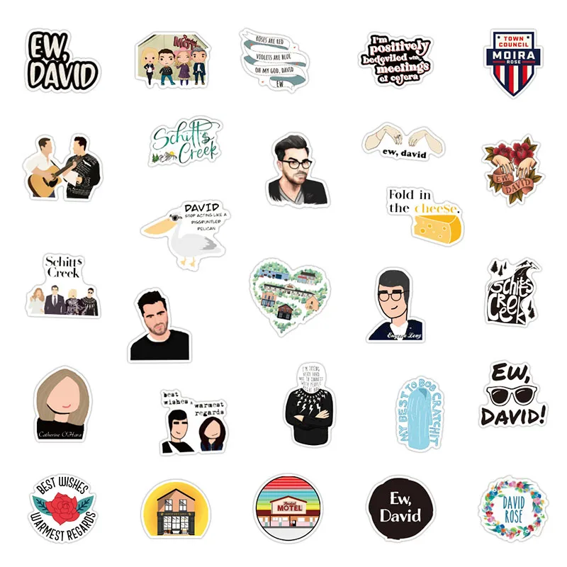 

10/50Pcs Schitt's Creek Carton Comedy PVC Sticker For Skateboard Luggage Notebook Laptop Decals Idols Cute Photos Stickers Toy
