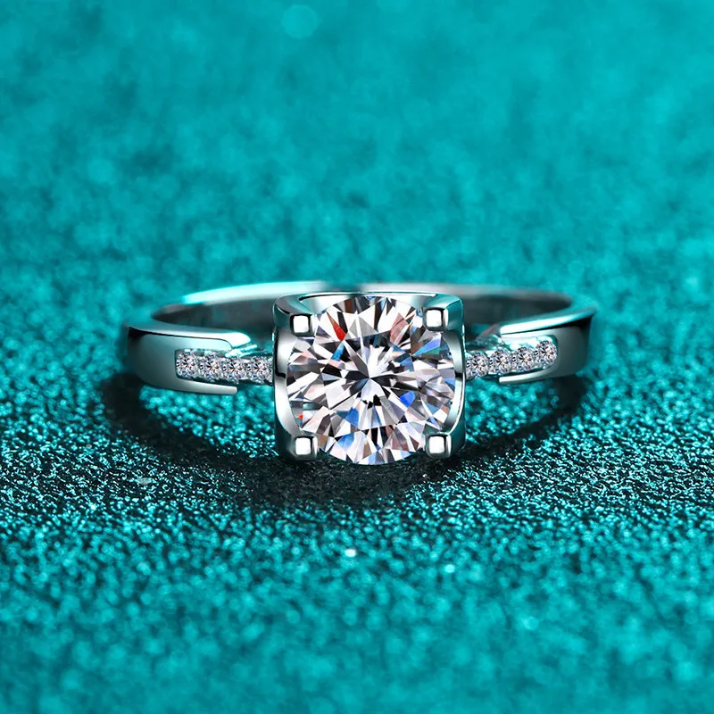 Кольцо inbeaut из серебра 925 пробы 1 ct с превосходным цветным моисанитом классические