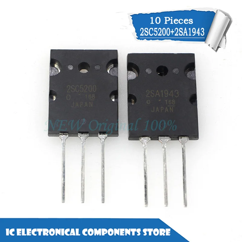 

New original 10Pair/lot (A1943 + C5200) 2SA1943 2SC5200 TO-247
