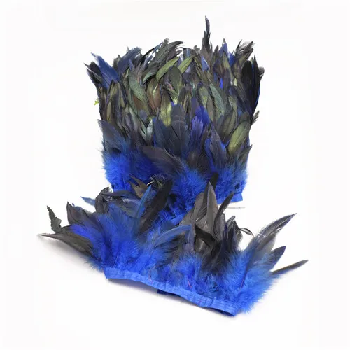 royal blue 20 ярдов 12-17 см куриные хвостовые перья птиц планки полоса Coque перо лента бахрома для свадебного платья юбка деко - Цвет: royal blue