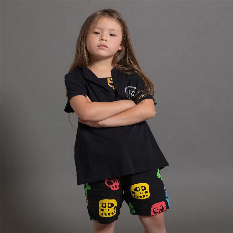 Комплекты детской одежды летние шорты Детский комплект для маленьких девочек
