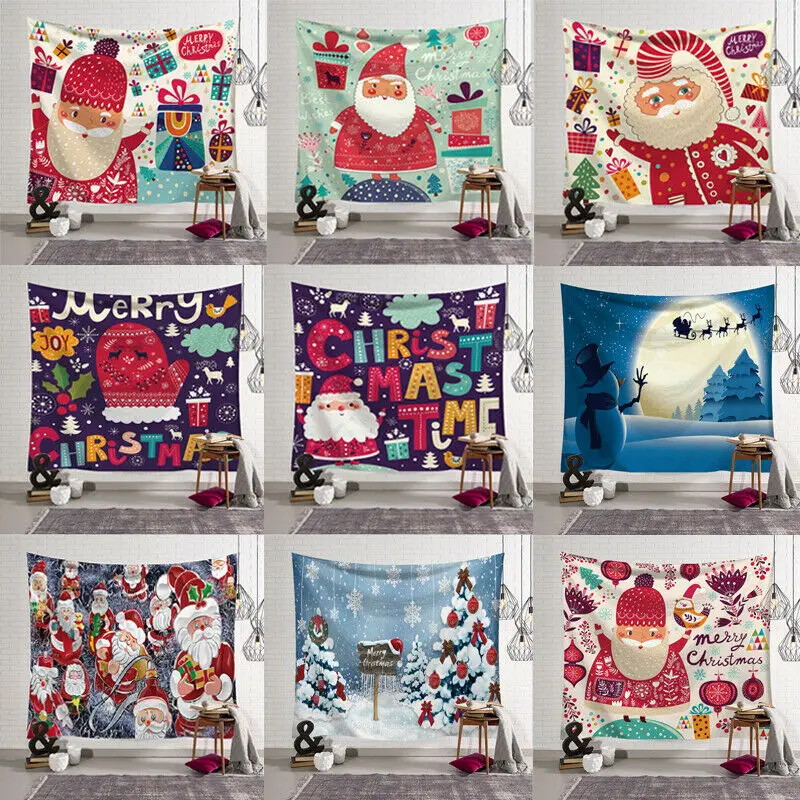 2019 модный мультяшный узор Рождественский гобелен Санта Клаус Олень гобелены