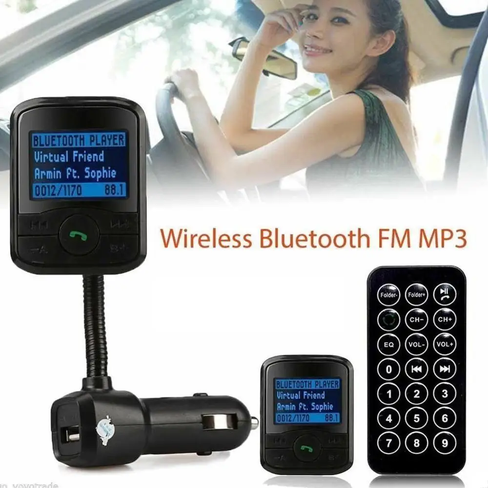 Автомобильный Bluetooth автомобильный комплект FM-передатчик MP3 плеер рулевое