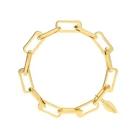 Женские браслеты с регулируемыми звеньями, 14 шт., прямоугольная петля с золотым покрытием, 20 к