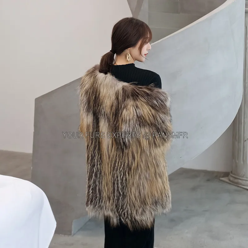 Куртка женская трикотажная с натуральным лисьим мехом | Женская одежда