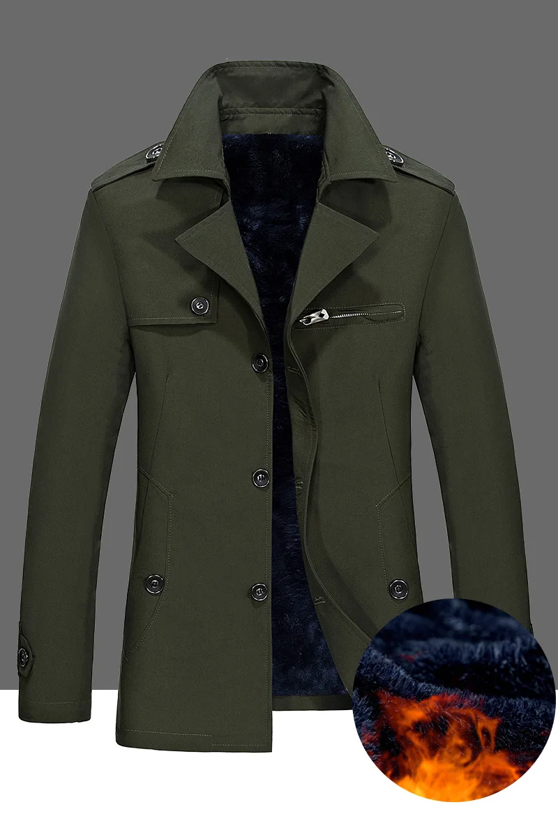 

2020 Brand Business Casual Long Section Winter Jacket Men Trench Coat Fashion Windbreaker Mens Overcoat Warmth Plus Size M-5XL