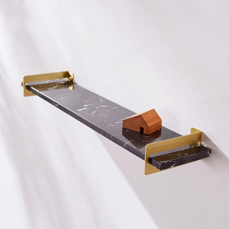 Роскошная ламинированная плавающая полка 50/60 см латунная мраморная настенная