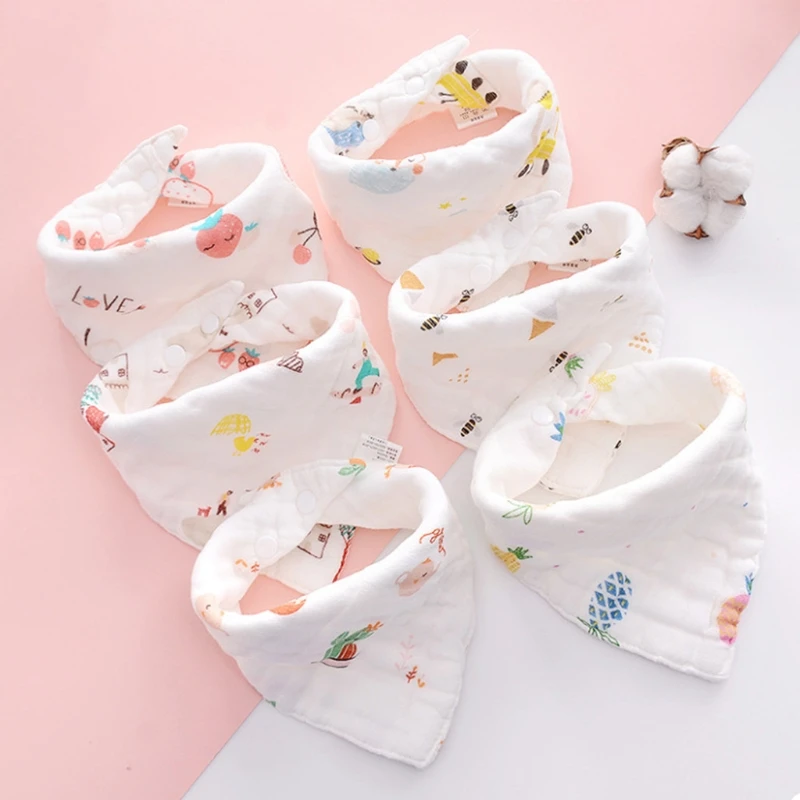 Baby Infants Feeding Bibs Newborn Soft Gauze Saliva Towel Toddler Triangle Scarf