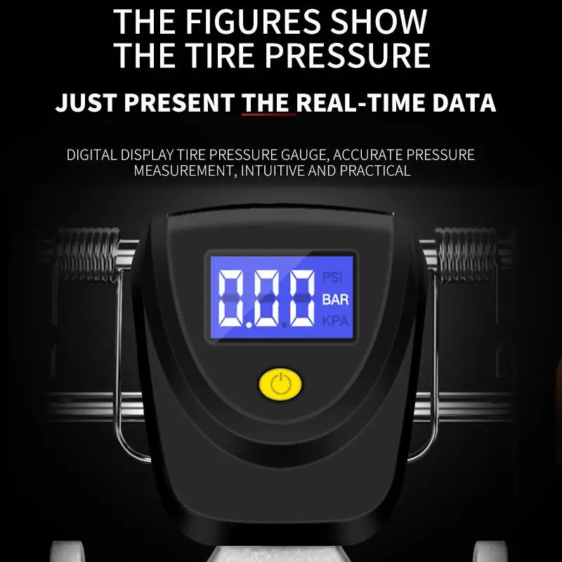 Ножной велосипедный насос с манометром портативный стальной ножной высокого