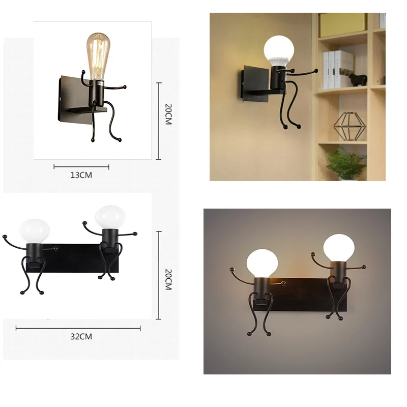 Современные Бра настенный светильник в форме муравья черный белый для